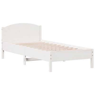 vidaXL Cadre de lit sans matelas blanc 90x200 cm bois de pin massif