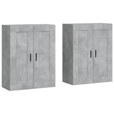 vidaXL Armoires murales 2 pcs gris béton bois d'ingénierie