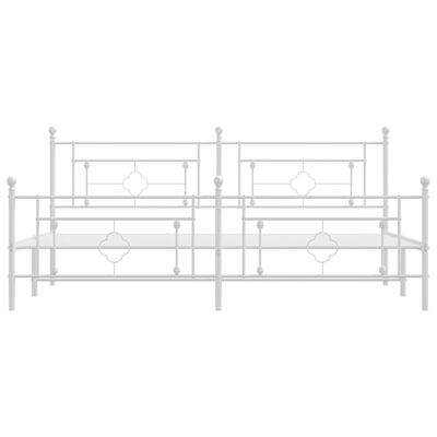 vidaXL Cadre de lit métal sans matelas et pied de lit blanc 193x203 cm