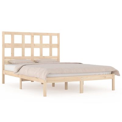 vidaXL Cadre de lit bois de pin massif 135x190 cm double