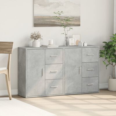 vidaXL Buffets 2 pcs gris béton 60x31x70 cm bois d'ingénierie