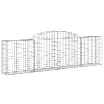 vidaXL Paniers à gabions arqués 4 pcs 300x30x80/100 cm fer galvanisé