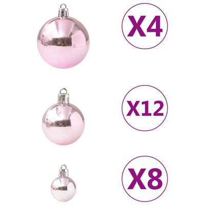 vidaXL Ensemble de boules de Noël 100 pcs Rose