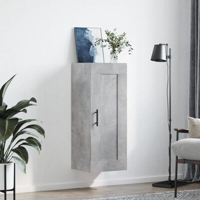 vidaXL Armoire murale gris béton 34,5x34x90 cm bois d'ingénierie