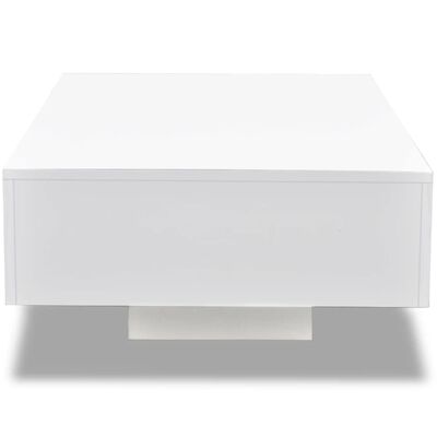 vidaXL Table basse blanc brillant