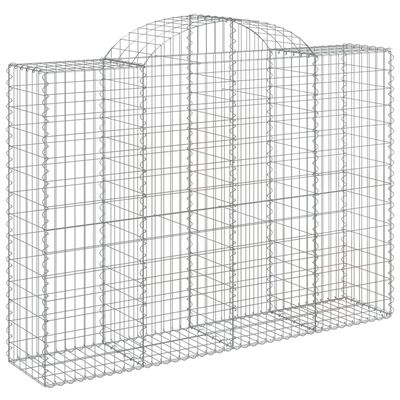 vidaXL Paniers à gabions arqués 11 pcs 200x50x140/160 cm Fer galvanisé