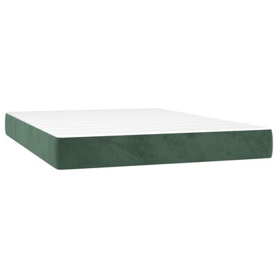 vidaXL Sommier à lattes de lit matelas et LED Vert foncé 140x190 cm