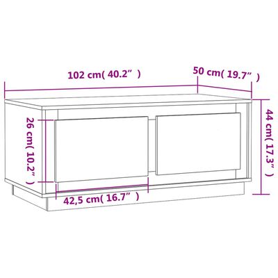 vidaXL Table basse chêne marron 102x50x44 cm bois d'ingénierie