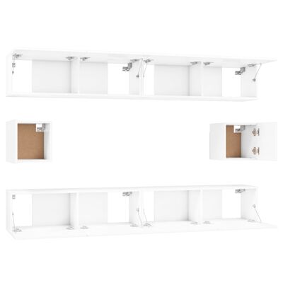 vidaXL Ensemble de meubles TV 6 pcs Blanc brillant Bois d'ingénierie