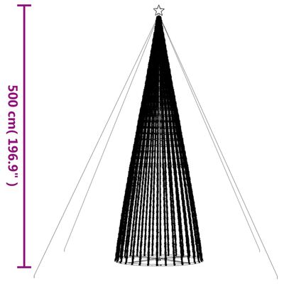 vidaXL Arbre de Noël lumineux conique 1544 LED colorées 500 cm