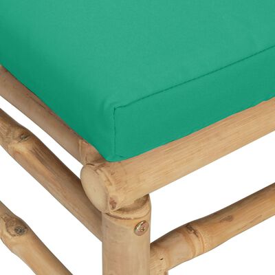 vidaXL Salon de jardin 2 pcs avec coussins vert bambou