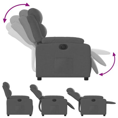 vidaXL Fauteuil inclinable électrique Gris foncé Tissu