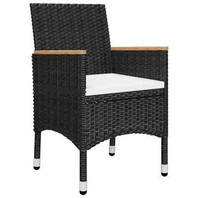 vidaXL Ensemble à dîner de jardin avec coussins 5 pcs poly rotin noir