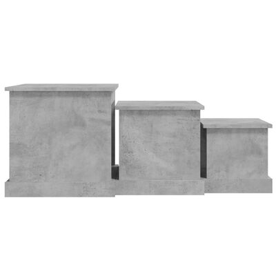 vidaXL Tables basses 3 pcs gris béton bois d'ingénierie