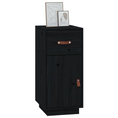 vidaXL Buffet Noir 34x40x75 cm Bois massif de pin