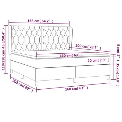 vidaXL Sommier à lattes de lit avec matelas Rose 160x200 cm Velours