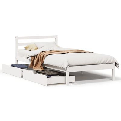 vidaXL Cadre de lit sans matelas blanc 100x200 cm bois de pin massif