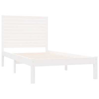 vidaXL Cadre de lit sans matelas blanc 100x200 cm bois massif