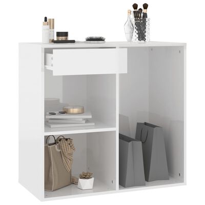 vidaXL Armoire cosmétique Blanc brillant 80x40x75 cm Bois d'ingénierie