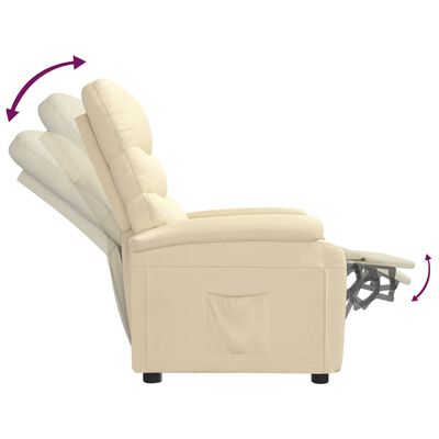 vidaXL Fauteuil inclinable Crème Tissu