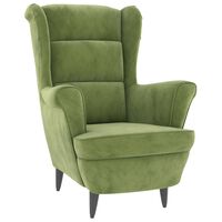 vidaXL Fauteuil vert clair velours