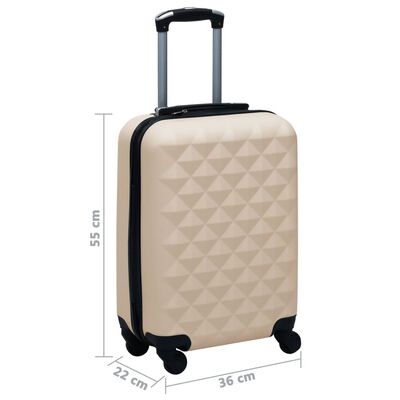 vidaXL Valise rigide Doré ABS