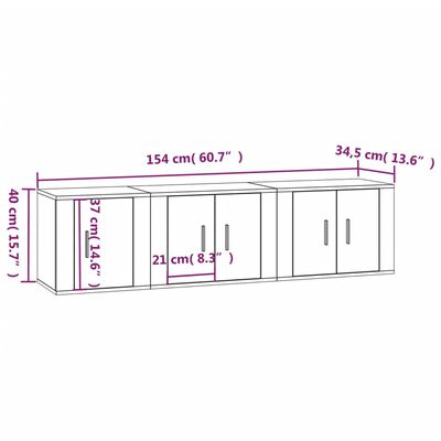 vidaXL Ensemble de meubles TV 3 pcs Blanc brillant Bois d'ingénierie