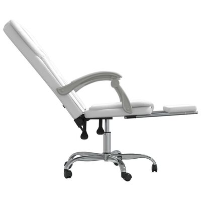 vidaXL Fauteuil inclinable de bureau Blanc Similicuir