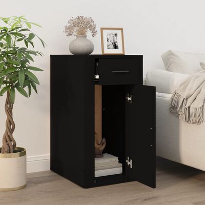 vidaXL Armoire de bureau Noir 40x49x75 cm Bois d'ingénierie