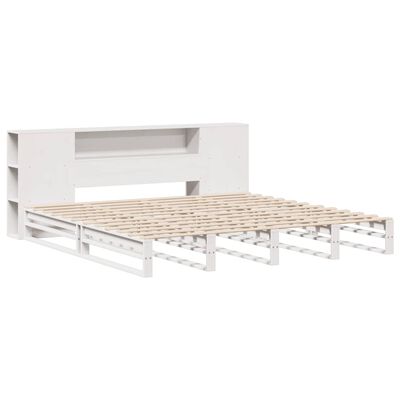 vidaXL Lit bibliothèque sans matelas blanc 180x200 cm bois massif