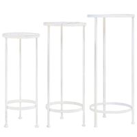 vidaXL Support de plantes 3 pcs Style vintage Métal Blanc antique