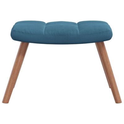 vidaXL Chaise à bascule avec repose-pied Bleu Velours