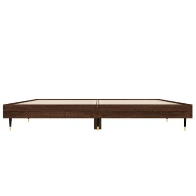 vidaXL Cadre de lit chêne marron 135x190 cm bois d'ingénierie