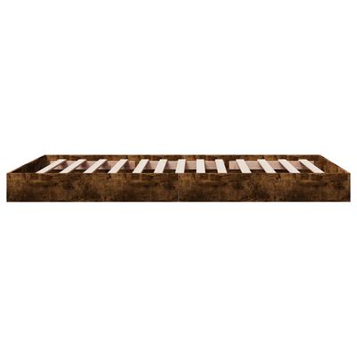 vidaXL Cadre de lit sans matelas chêne fumé 90x190cm bois d'ingénierie