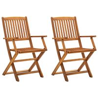 vidaXL Chaises pliables d'extérieur lot de 2 Bois d'acacia solide