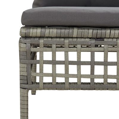 vidaXL Salon de jardin 5 pcs avec coussins Gris Résine tressée