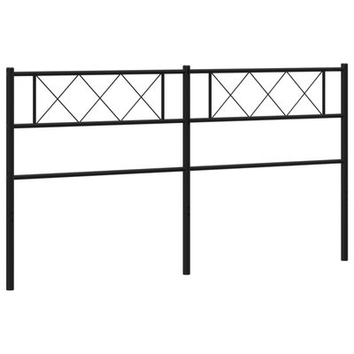 vidaXL Tête de lit métal noir 180 cm