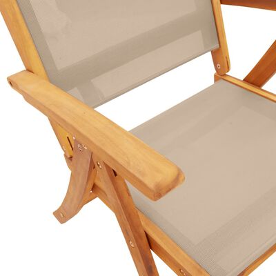 vidaXL Chaises pliables de jardin lot de 4 bois d'acacia et textilène