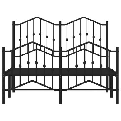 vidaXL Cadre de lit métal sans matelas avec pied de lit noir 120x190cm