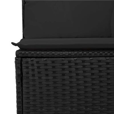 vidaXL Salon de jardin 8 pcs avec coussins noir résine tressée