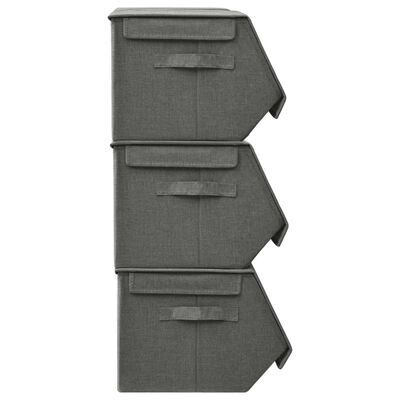 vidaXL Boîtes de rangement empilables 4 pcs Tissu Anthracite