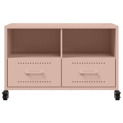 vidaXL Meuble TV rose 68x39x43,5 cm acier