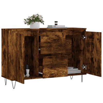 vidaXL Buffet chêne fumé 104x35x70 cm bois d'ingénierie