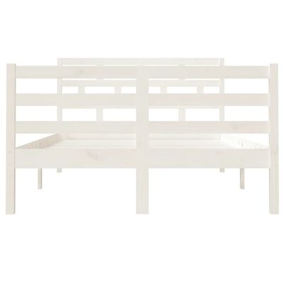 vidaXL Cadre de lit sans matelas blanc bois massif