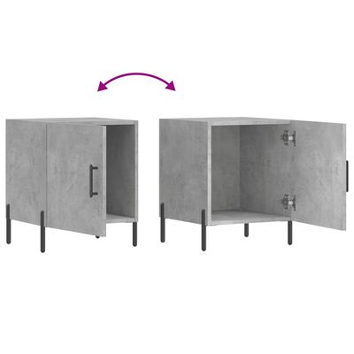 vidaXL Tables de chevet 2 pcs gris béton 40x40x50 cm bois d’ingénierie