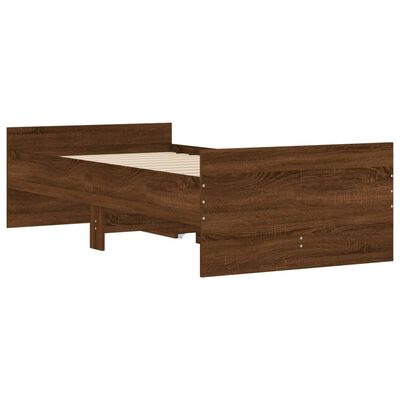 vidaXL Cadre de lit avec tiroirs sans matelas chêne marron 90x190 cm