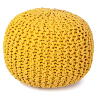 KidsDepot Pouf Bundy 40x32 cm Coton Jaune