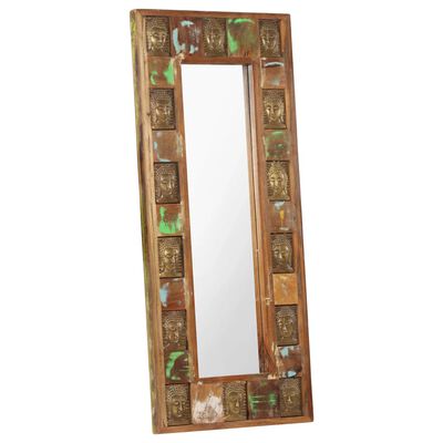 vidaXL Miroir avec revêtement Bouddha 50x110 cm Bois de récupération