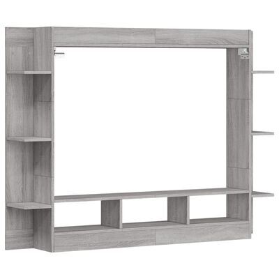 vidaXL Meuble TV sonoma gris 152x22x113 cm bois d'ingénierie