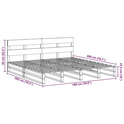 vidaXL Cadre de lit sans matelas blanc 180x200 cm bois massif de pin